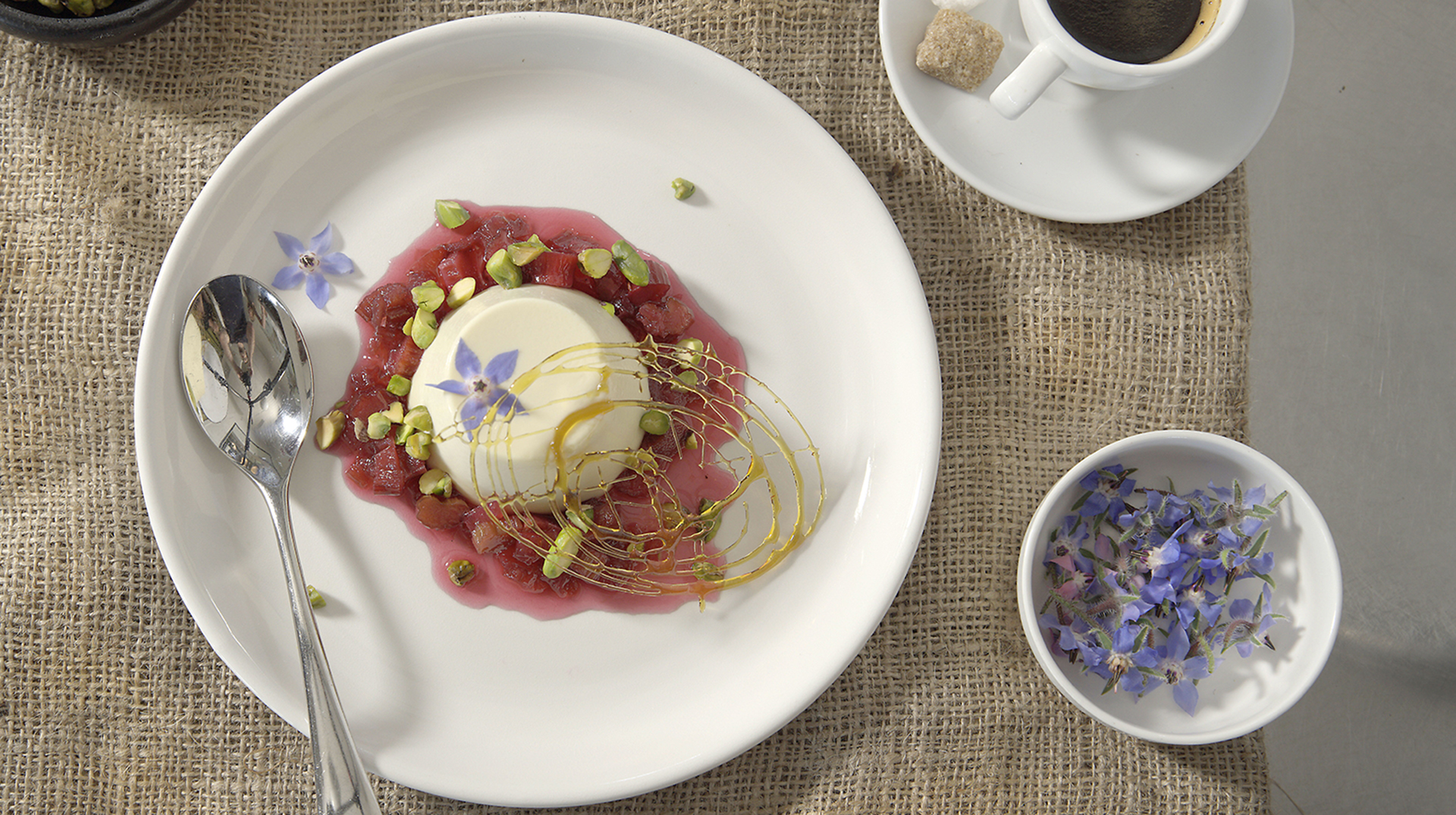 Honey panna cotta with rhubarb&nbsp;recipe