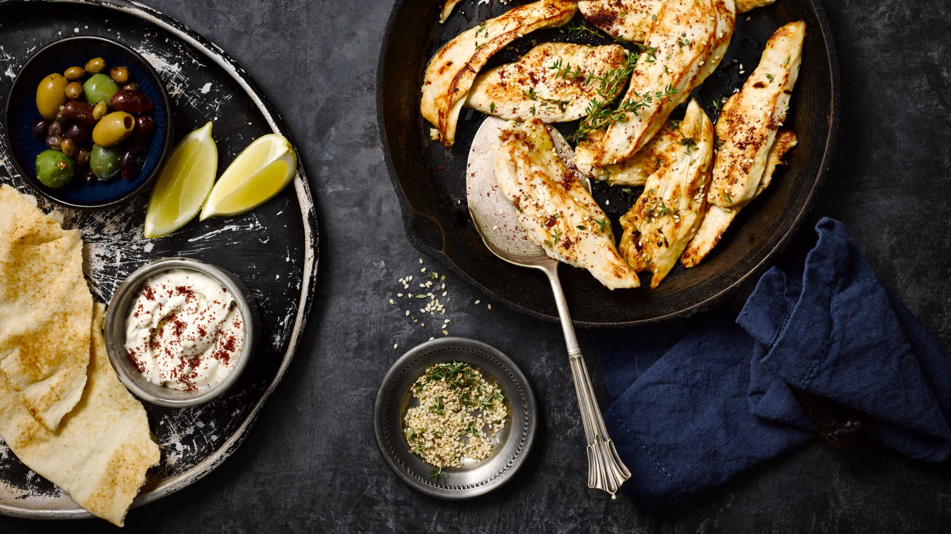 Pan-fried chicken with tahini sauce&nbsp;recipe