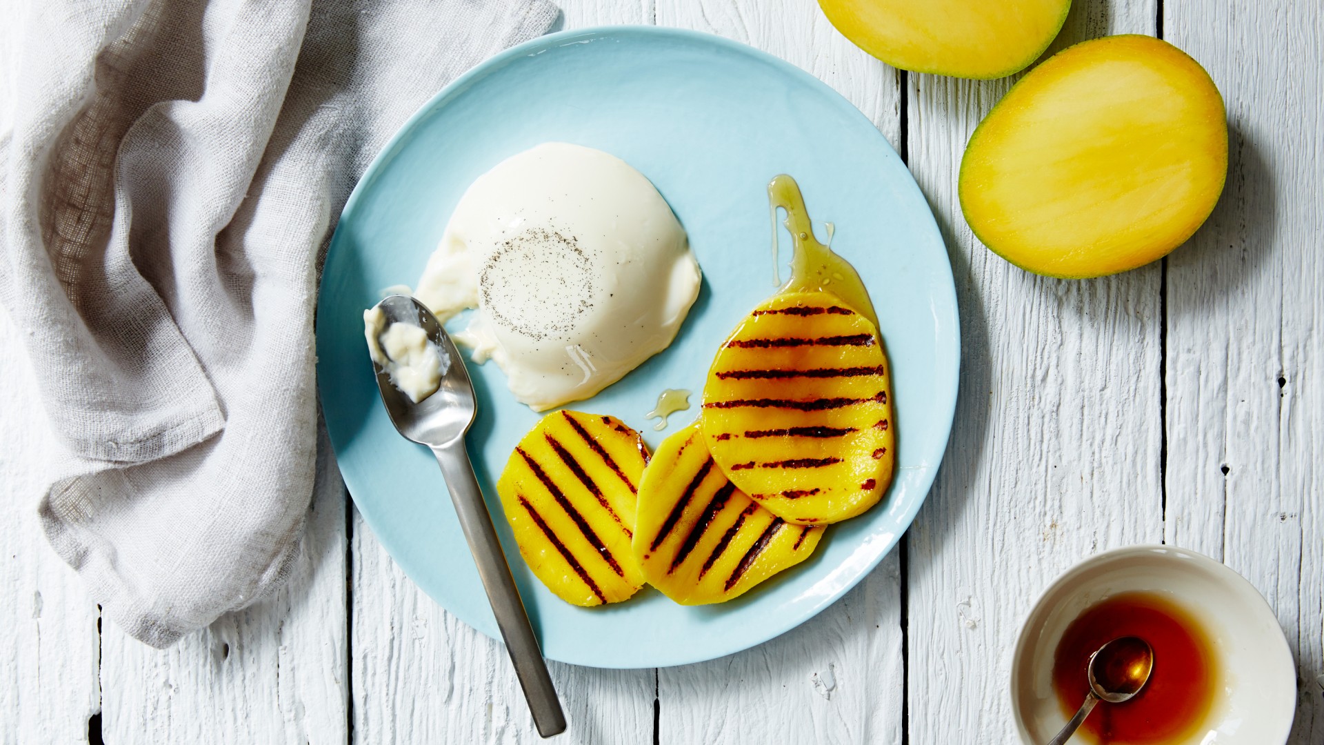 Rosewater panna cottas with mango&nbsp;recipe