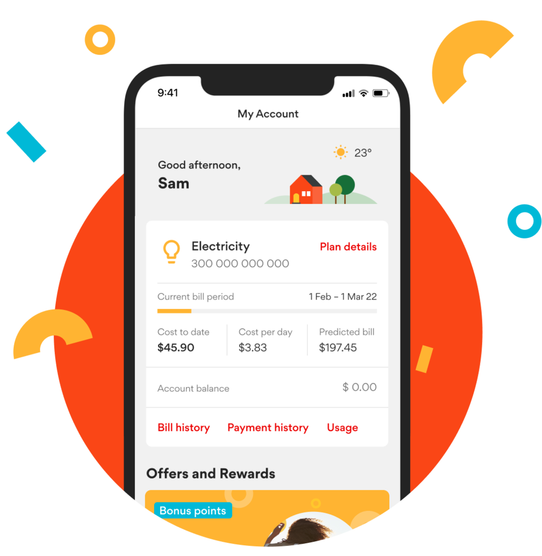 Example of Origin Energy App