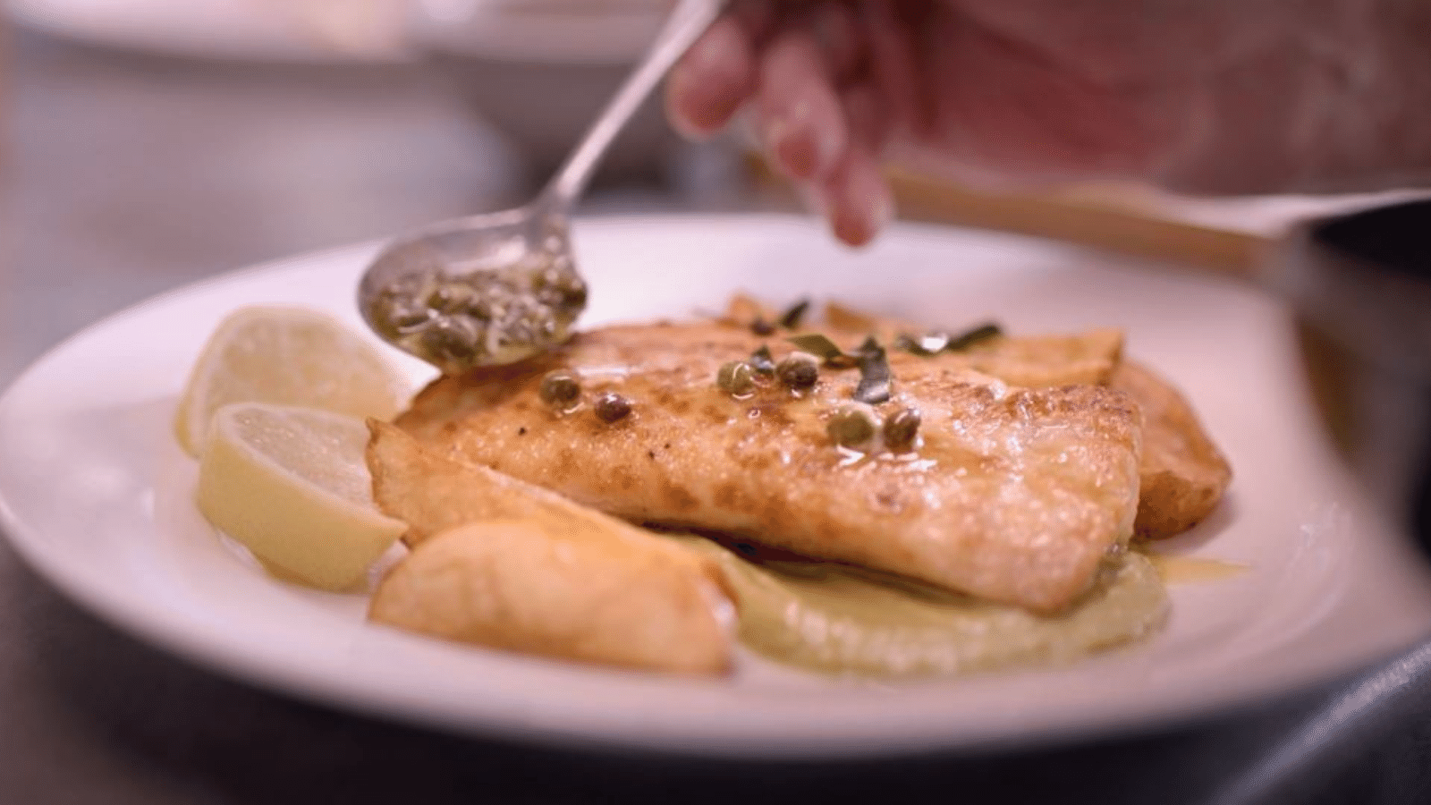Fish and chips with caper burnt butter&nbsp;recipe